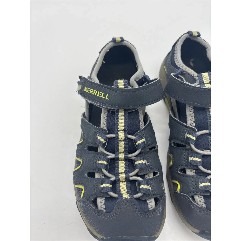 Merrell Hydro Kids Water Sandals Grey Lime Green Size 3 Youth Hiking Shoes